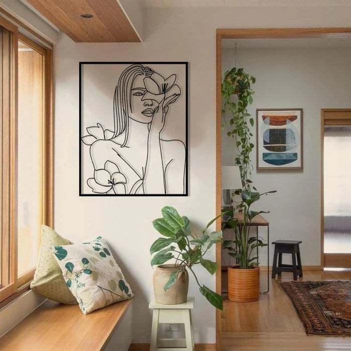 Arte da parete in metallo Leafed Women