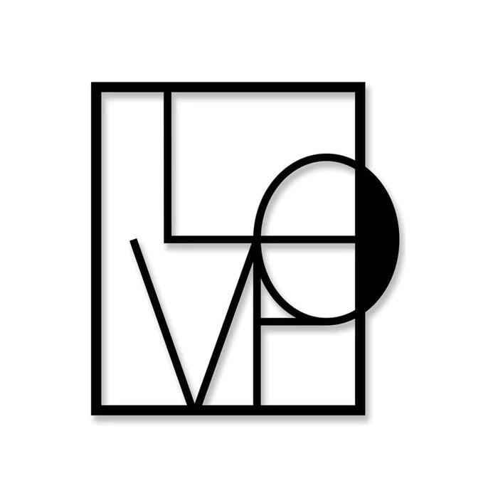 Arte della parete in metallo amore