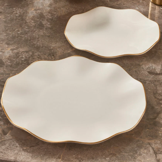 Set di piatti White Wave (set di 24)