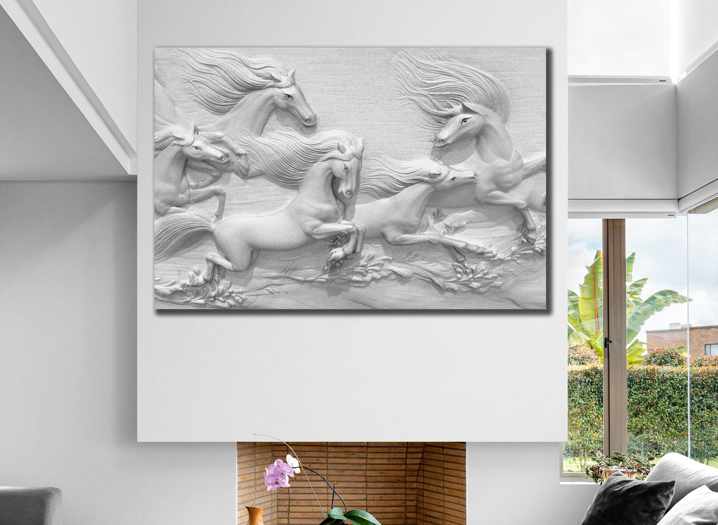 Tela di cavallo bianco