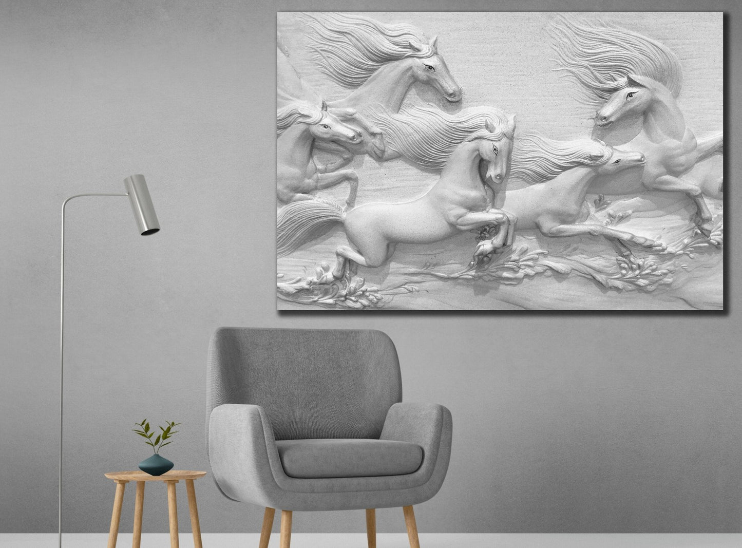 Tela di cavallo bianco