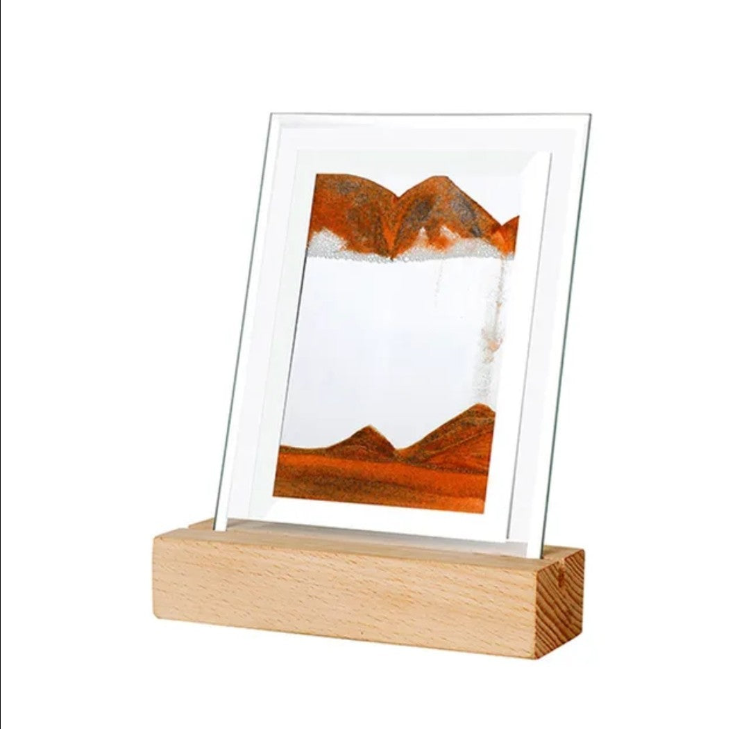 Sand Lampe mit Holz Rahmen Nachtlampe