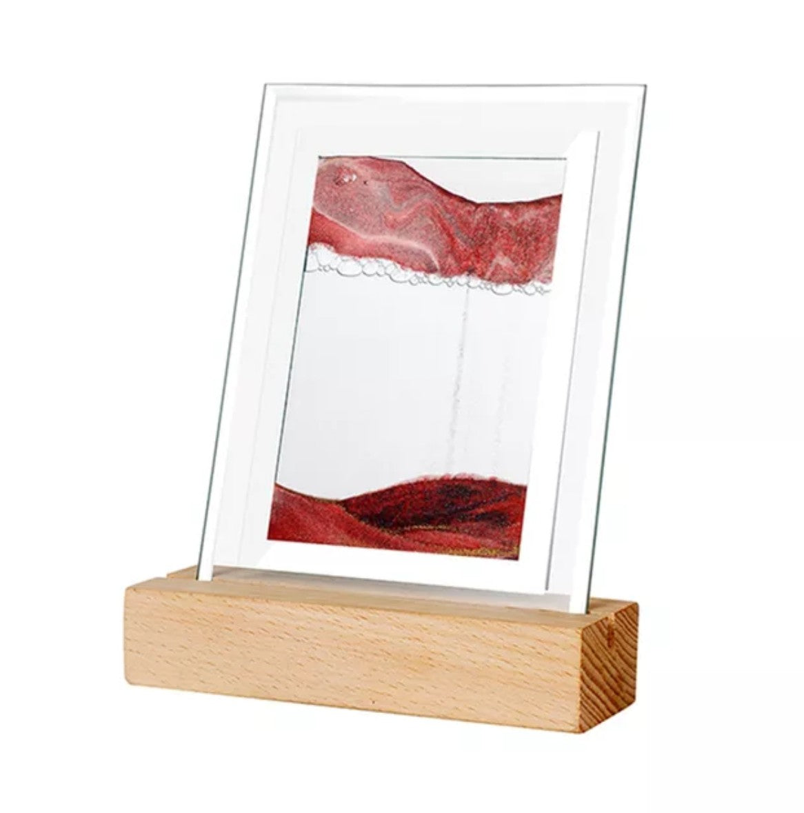 Sand Lampe mit Holz Rahmen Nachtlampe