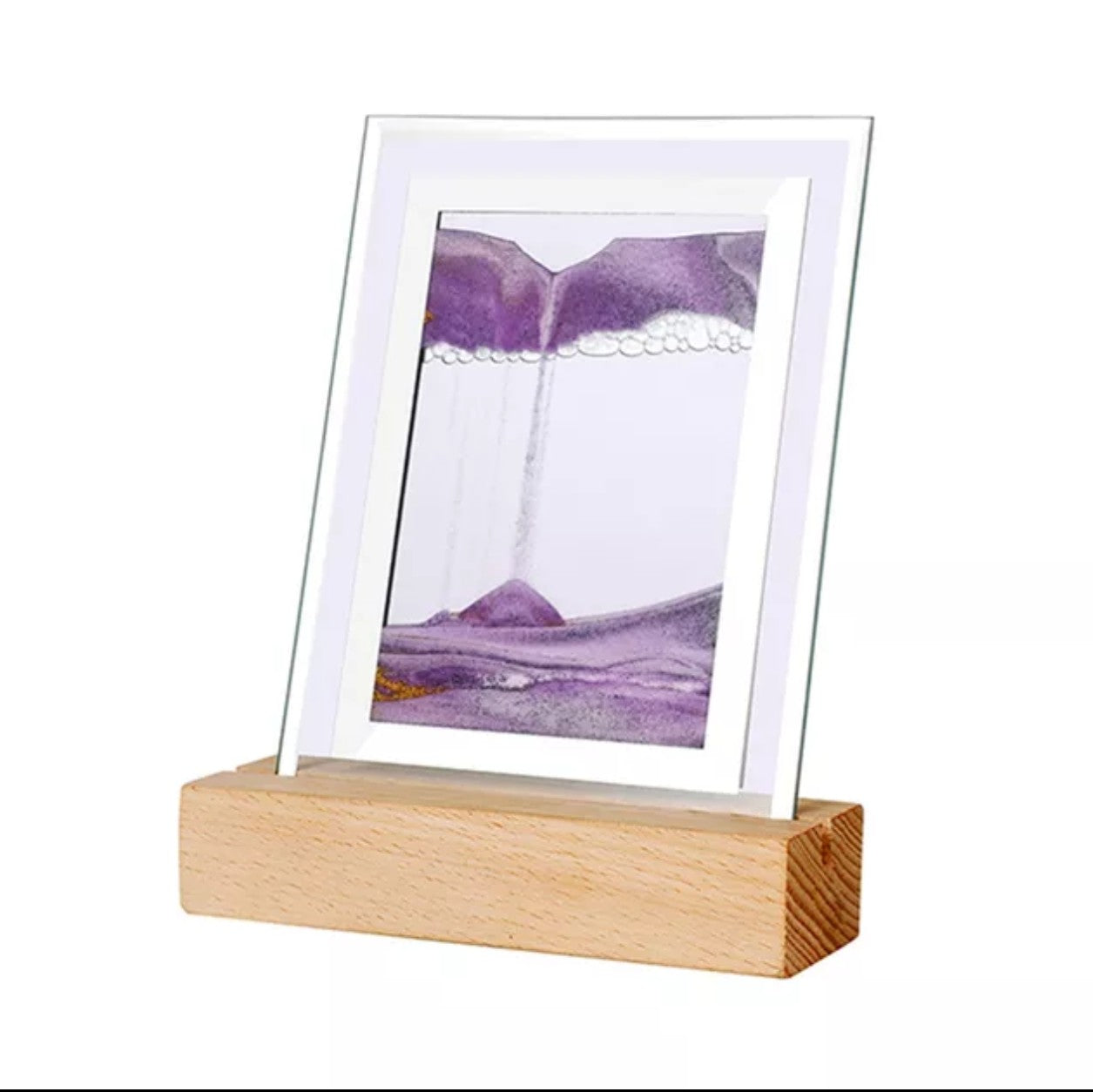 Sand Lampe mit Holz Rahmen Nachtlampe