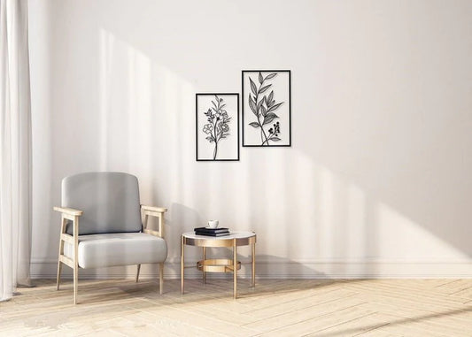 Blumen und Pflanzen Wandkunst aus Metall