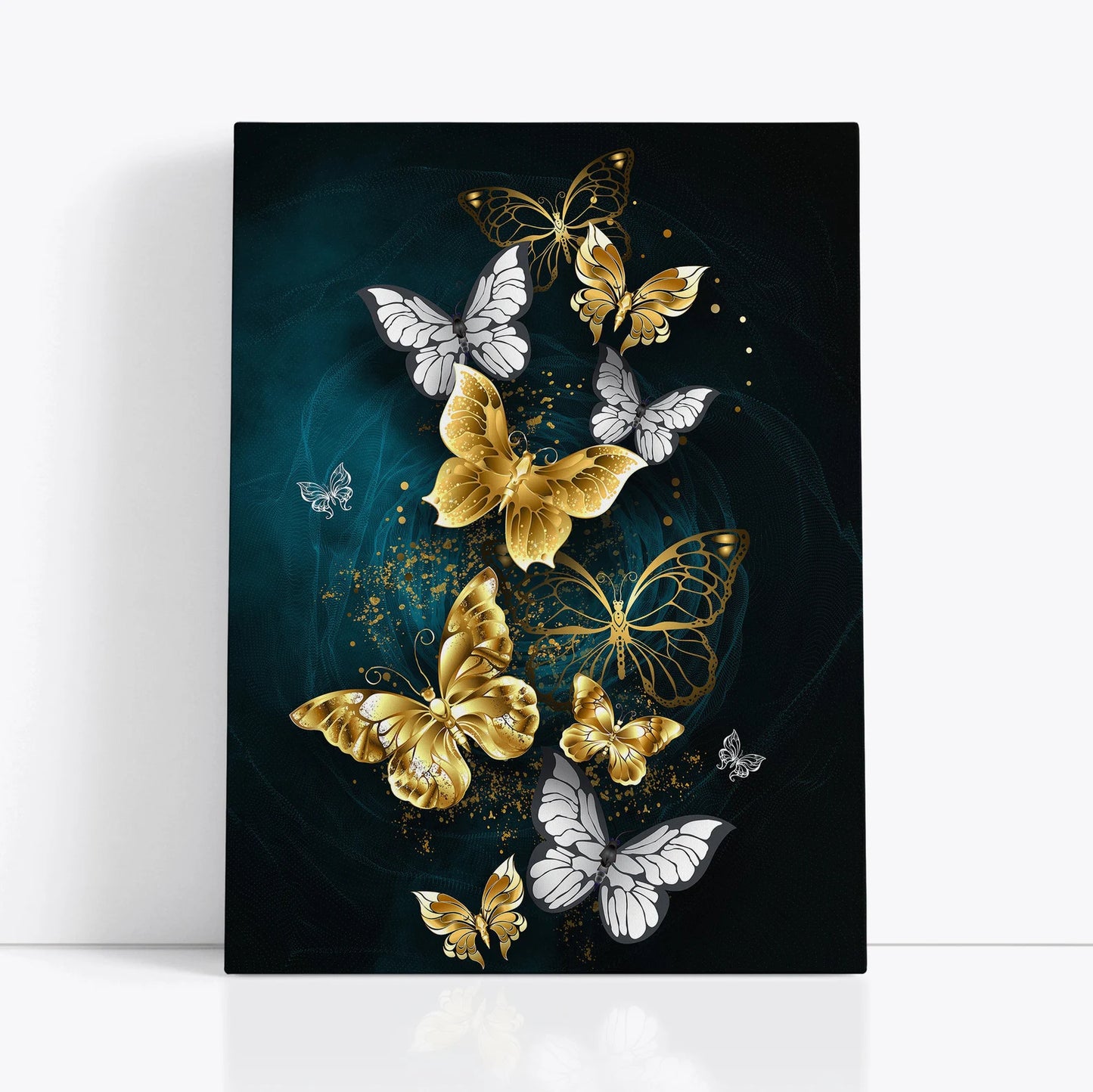 Schmetterling Silber und Gold Leinwand