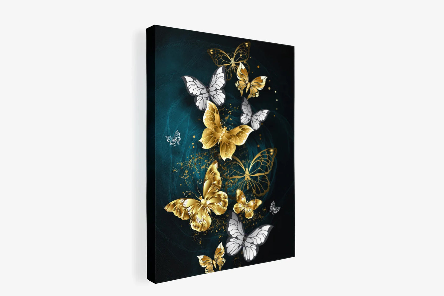Schmetterling Silber und Gold Leinwand