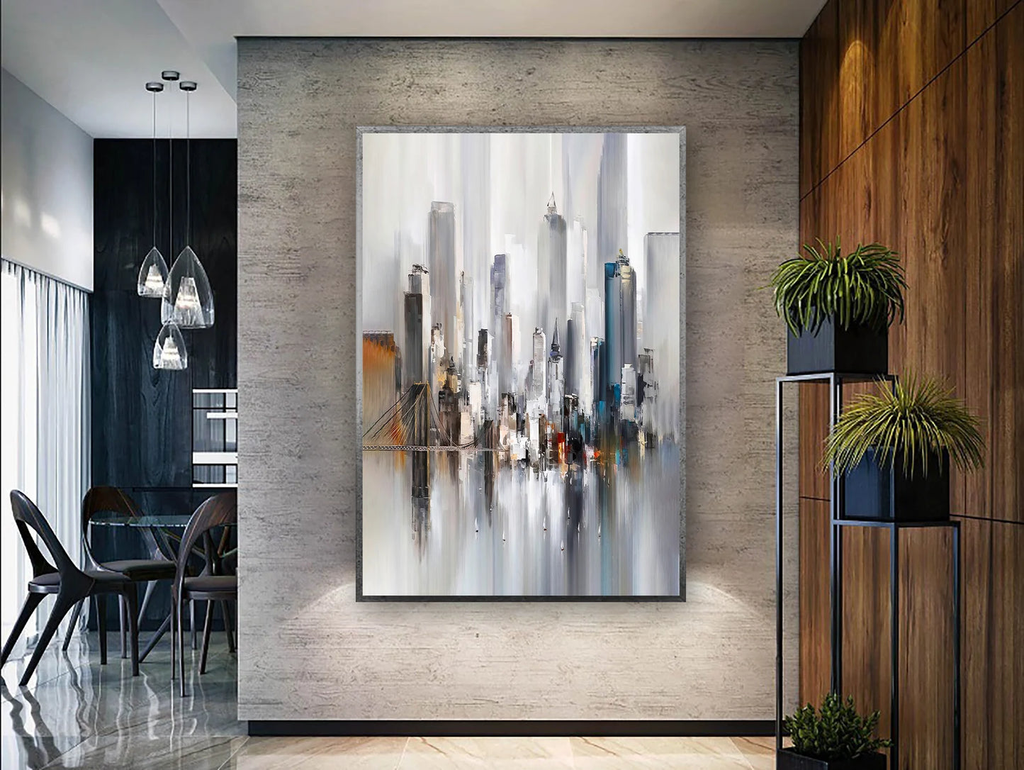 Arte su tela in marmo rosa e blu