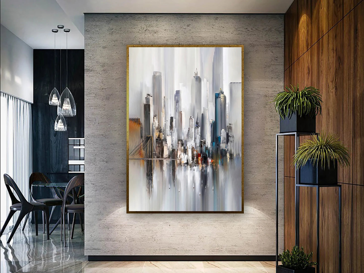 Arte su tela in marmo rosa e blu