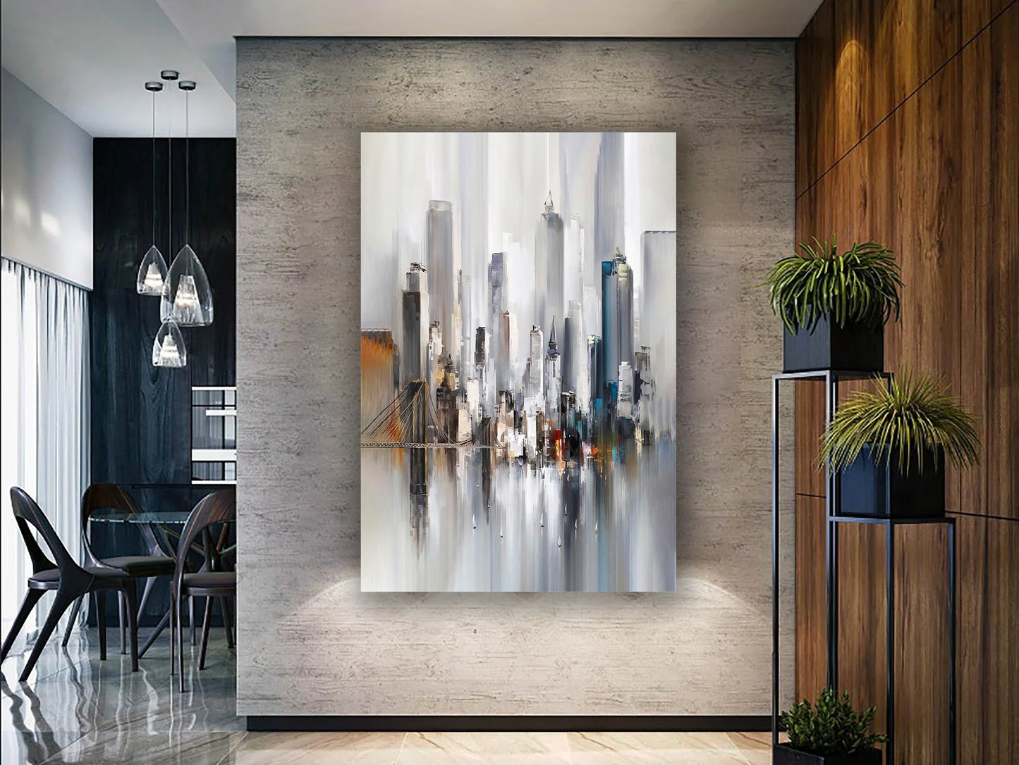 Arte su tela in marmo rosa e blu