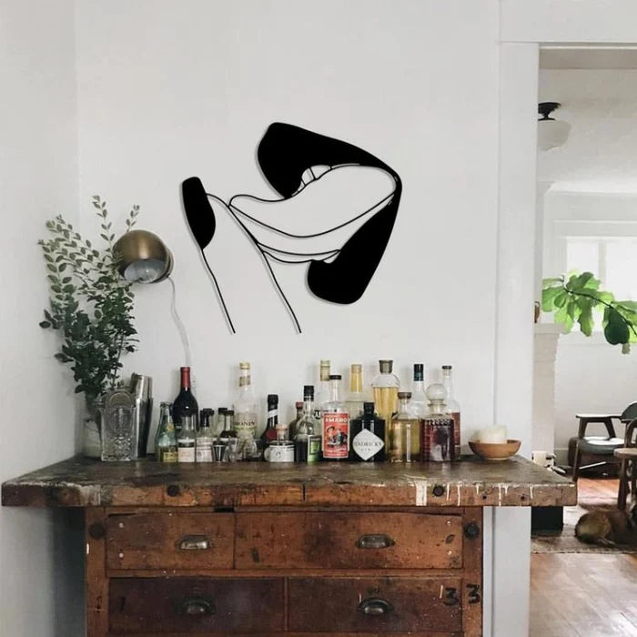 Decorazione da parete in metallo che si bacia