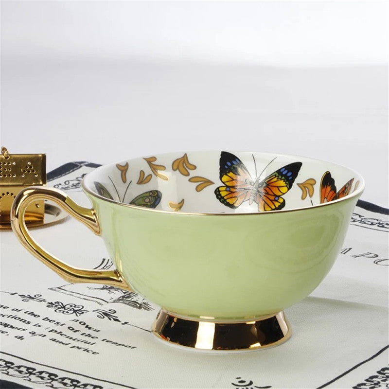 Tasse/Unterteller Set Schmetterling