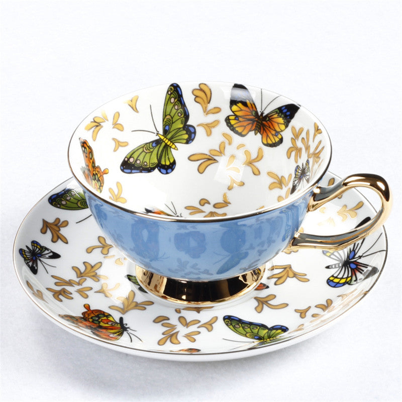 Tasse/Unterteller Set Schmetterling