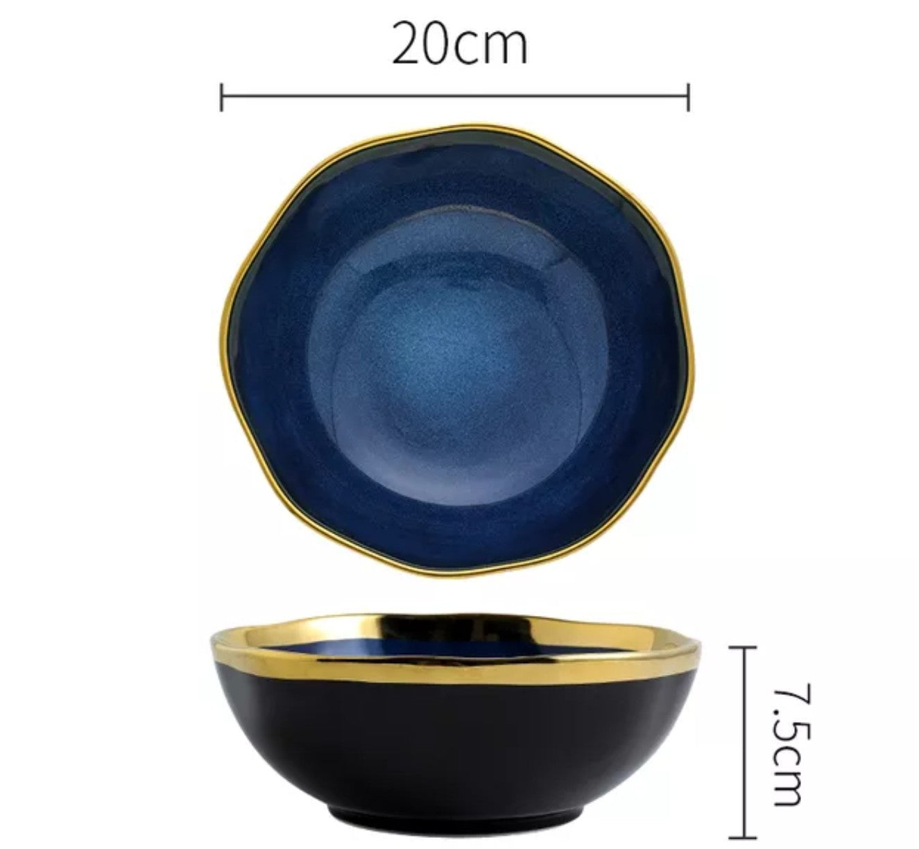 Nordic Golden Blue Plate Handmade