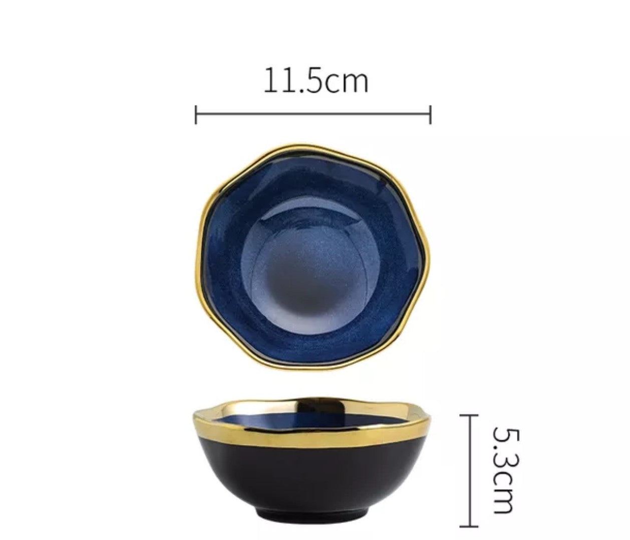 Nordic Golden Blue Plate Handmade