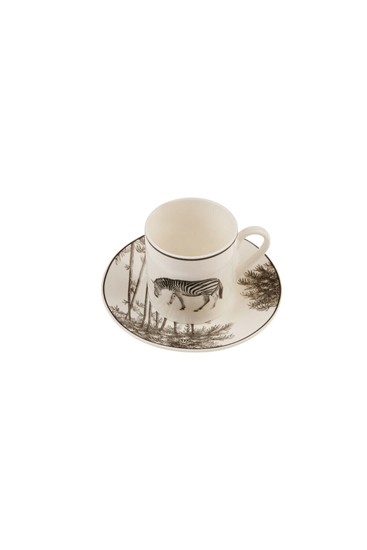 Espresso Cups Saucer Animals (Set of 6 x Cup and Saucer)