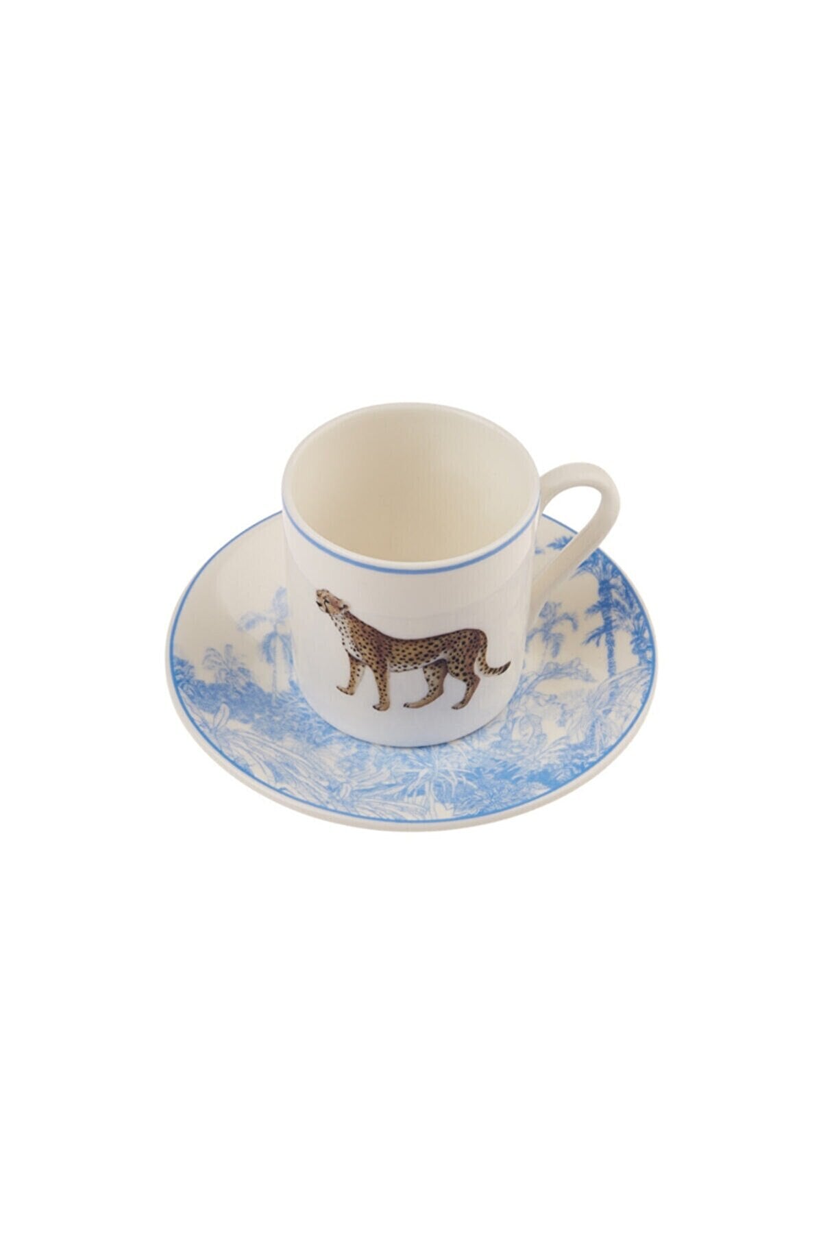 Espresso Cups Saucer Animals (Set of 6 x Cup and Saucer)