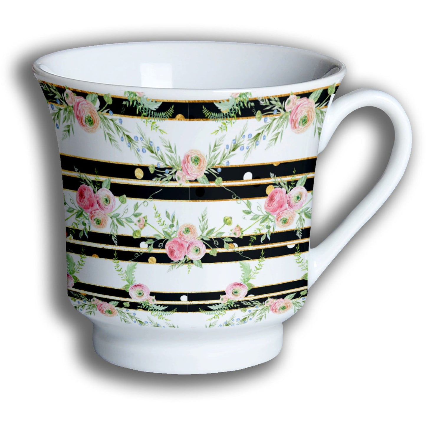 Coffee cup saucer set of 12 pink roses