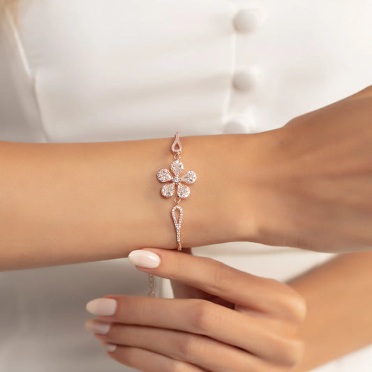 Glitzer Blume Zirkonia Armband