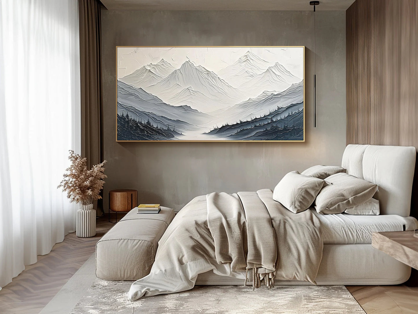 The Golden Mountains Oil Painting Handmade