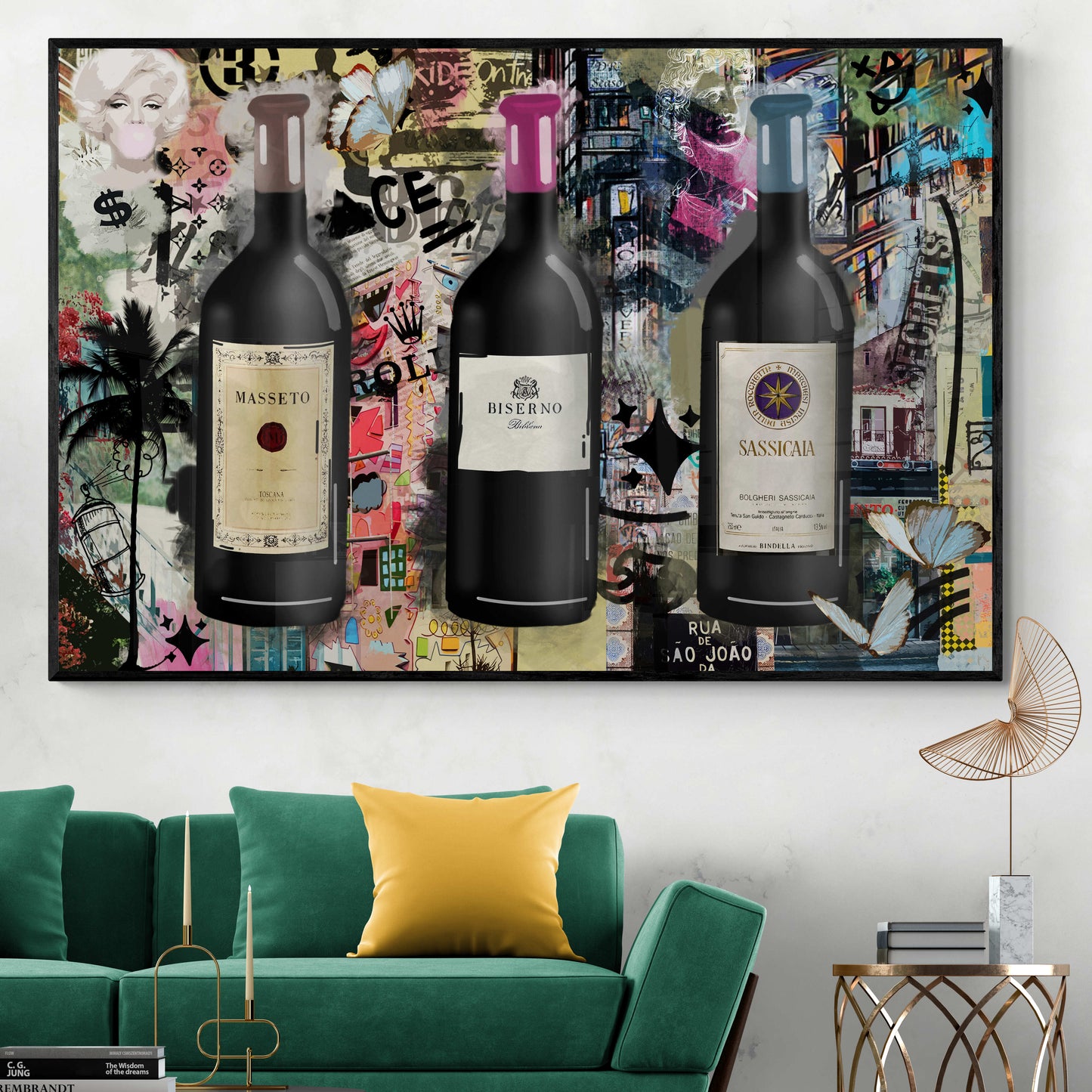 POP ART Wine Art Masseto Biserno Sassicaia Italia