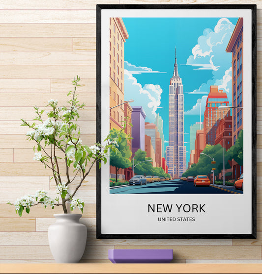 Travel Poster New York Empire State Building