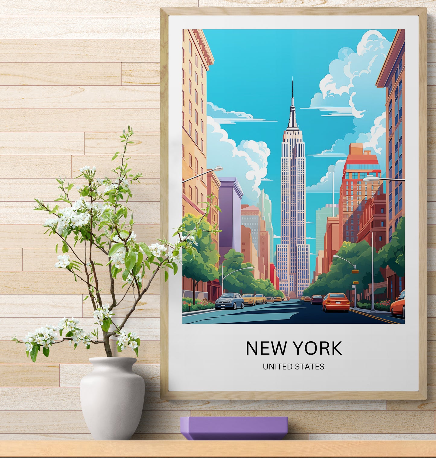 Travel Poster New York Empire State Building