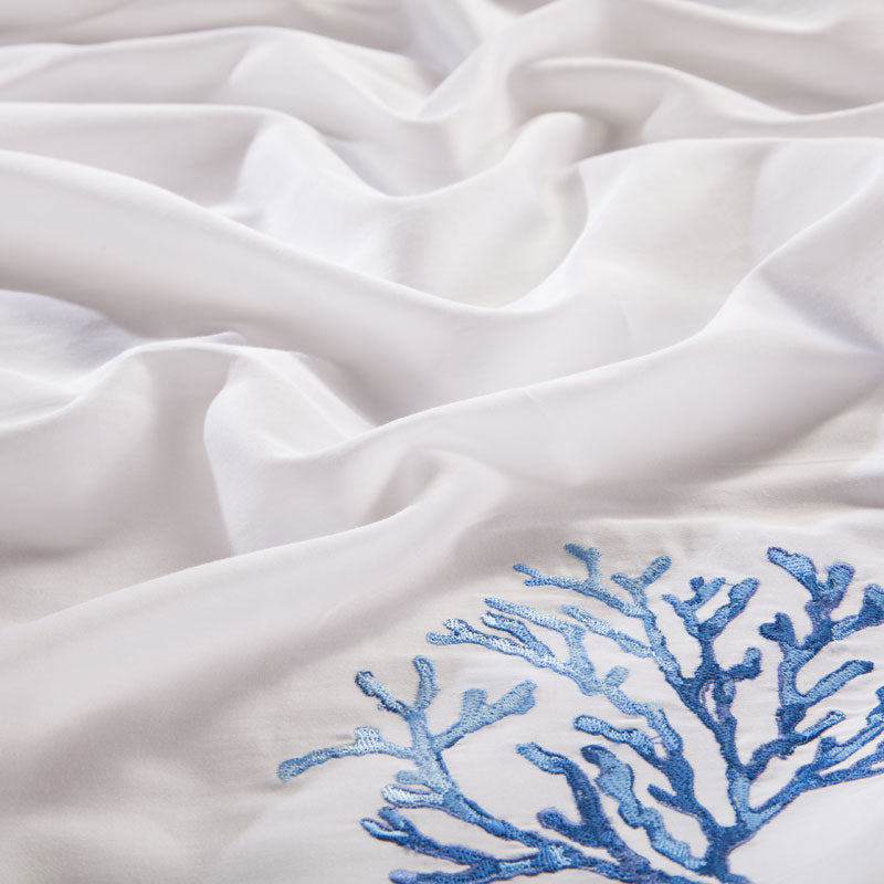 Blue Coral Duvet Cover Set (100% Egyptian Cotton)