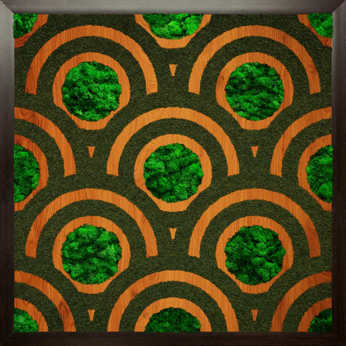 Rundes Moos Kunst Quadratischer Rahmen – Luxana