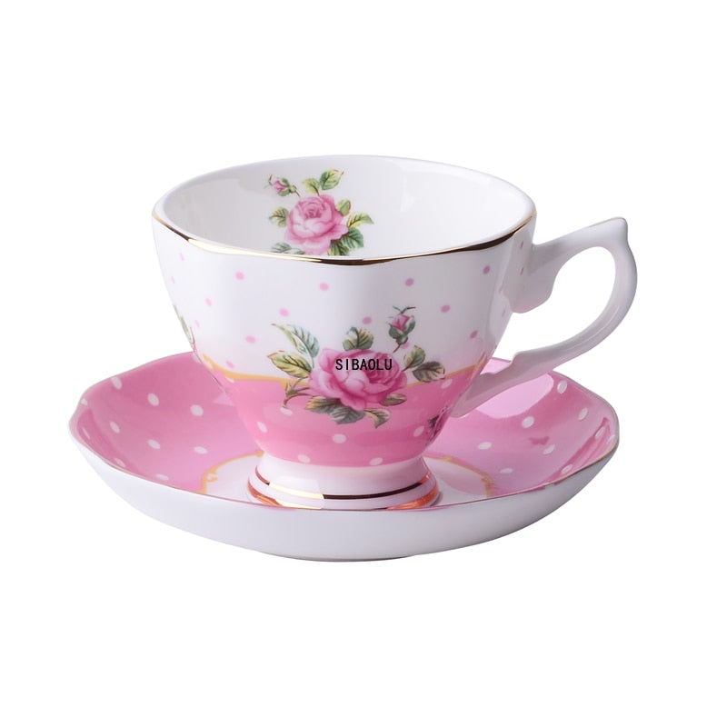 Espresso cups saucer set flowers / animals