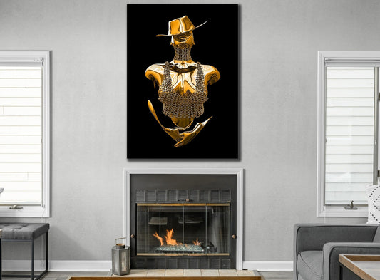 Woman with hat canvas