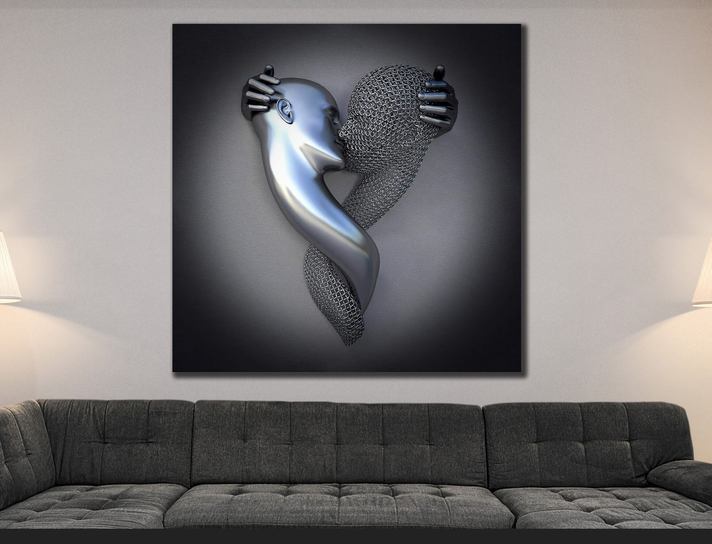 Kissing couple canvas