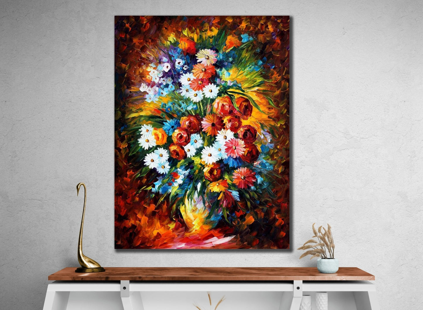 Lots of colorful flowers canvas