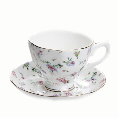 Espresso Tassen Unterteller Set Blumen / Tiere