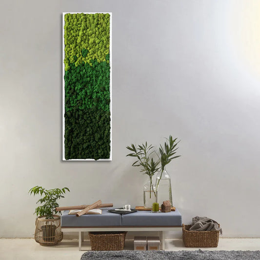 Vertical frame moss art