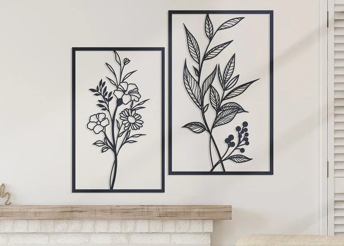 Blumen und Pflanzen Wandkunst aus Metall