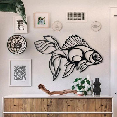 Goldfish metal wall art