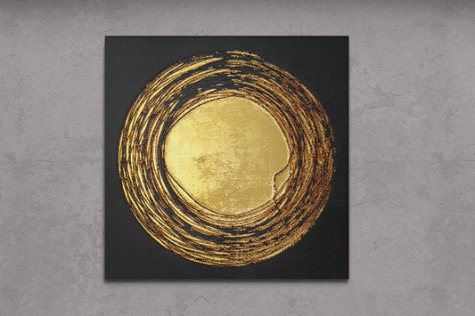 The Golden Circle Leinwand Handmade Gold Glitzer