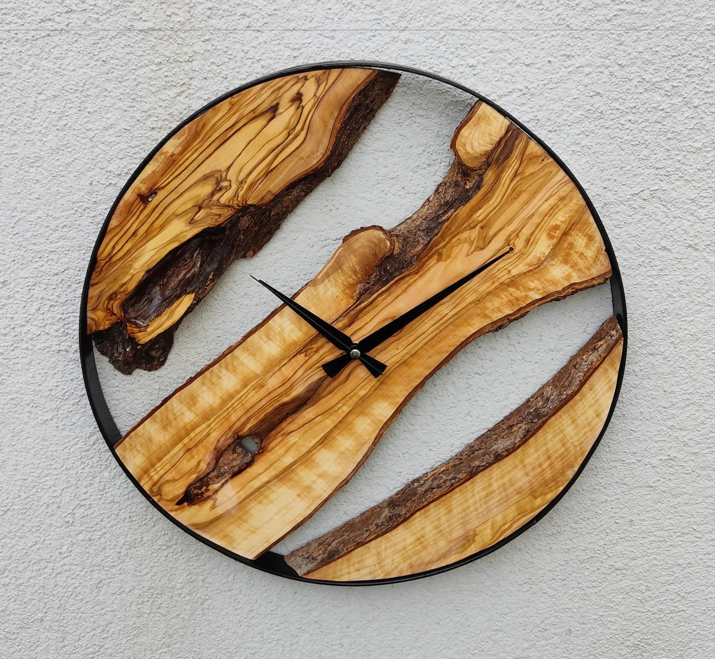 Olive tree wood clock