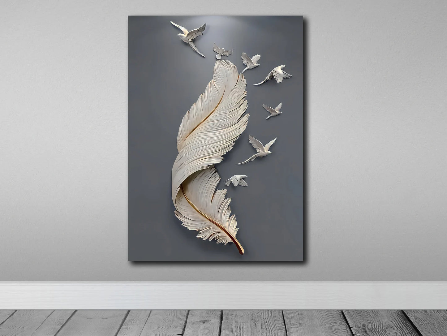 Feather Flying Birds Canvas