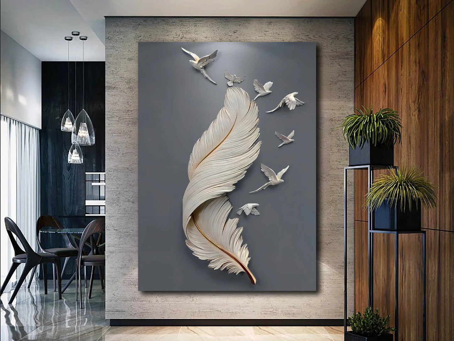 Feather Flying Birds Canvas