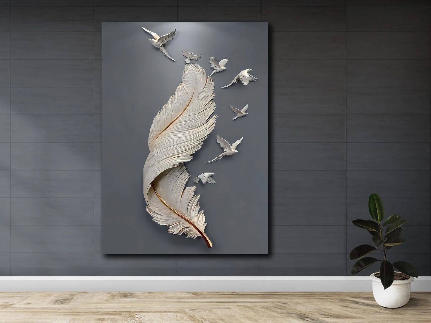 Feather Flying Birds Canvas