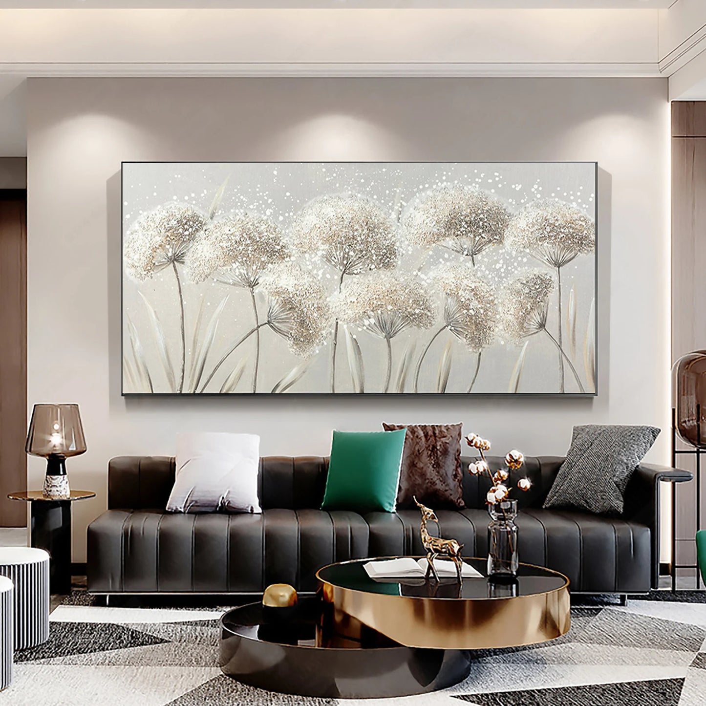 HAND DRAWN Dandelion Oil Painting