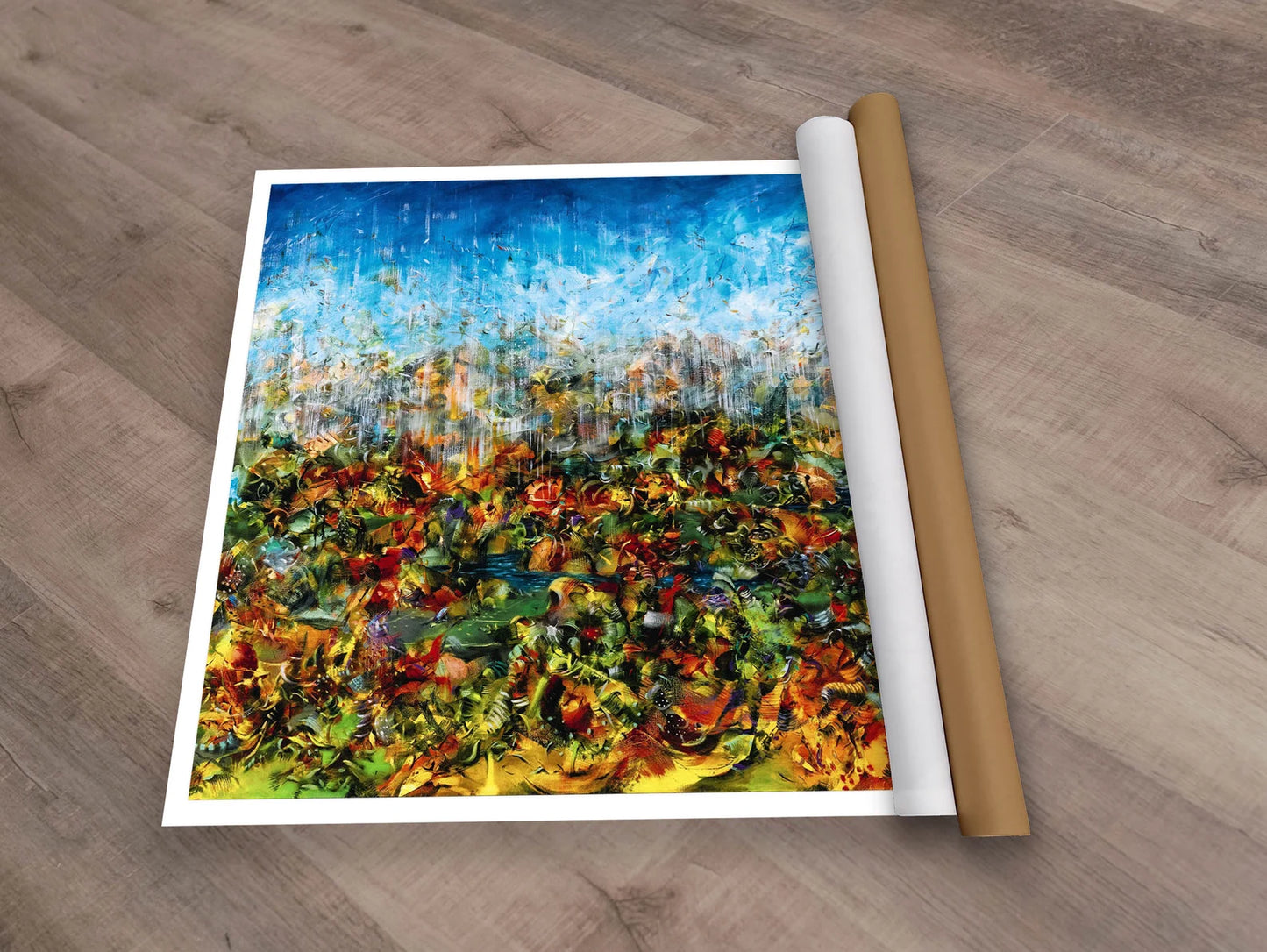 Flowers and sky canvas art