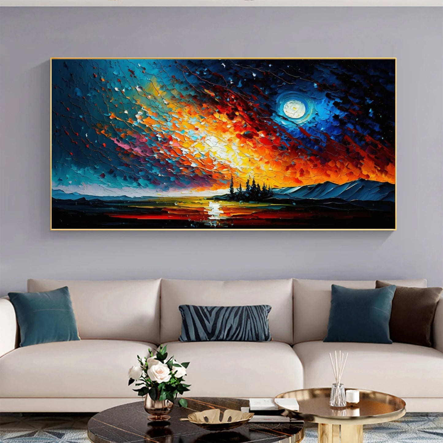 Night Landscape Oil Painting Handmade